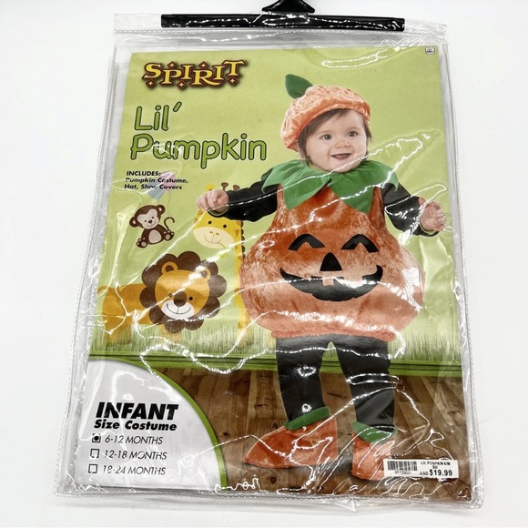 Spirit Halloween Lil Pumpkin Halloween Costume 4 pcs Set Size 3-12 Months - Picture 4 of 6